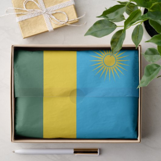 Papier Mousseline Drapeau du Rwanda (Cadeau)