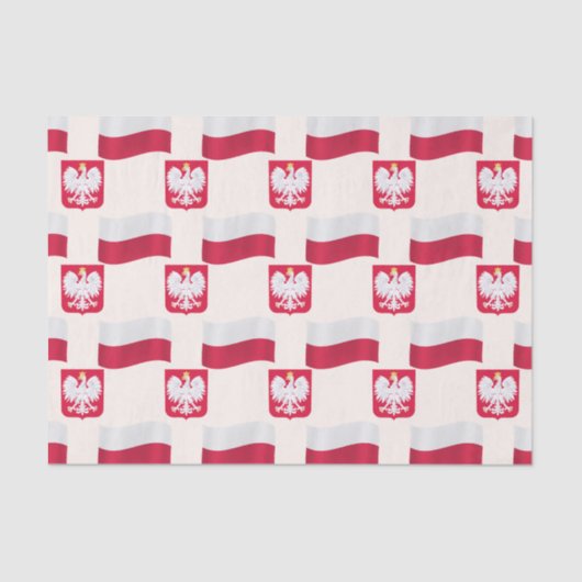 Papier Mousseline Drapeau et crête Pologne (Recto)