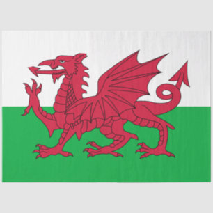 Papier Mousseline Drapeau gallois (Pays de Galles) (Dragon gallois)