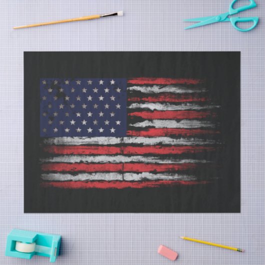 Papier Mousseline Drapeau Grunge U.S.A (Artisanat)