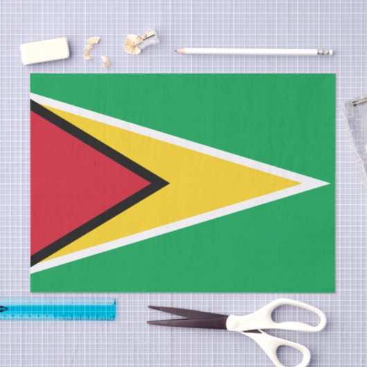 Papier Mousseline Drapeau Guyana (Artisanat)
