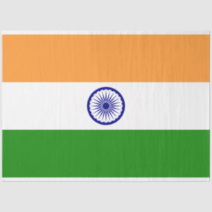 Papier Mousseline Drapeau indien (Inde) (Pays d'Asie du Sud) (Bharat