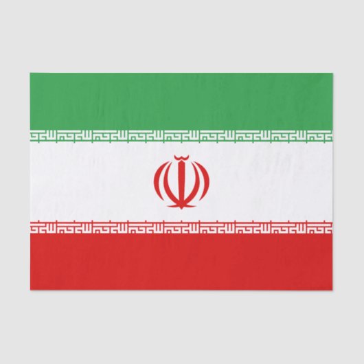 Papier Mousseline Drapeau Iran (Recto)
