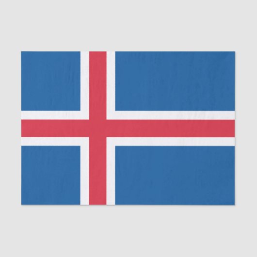 Papier Mousseline Drapeau Islande (Recto)