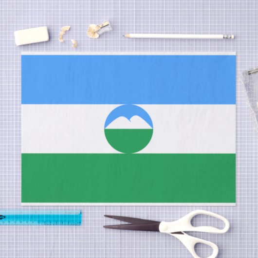 Papier Mousseline Drapeau Kabardino Balkaria (Artisanat)
