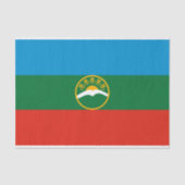 Papier Mousseline Drapeau Karachay Cherkessia (Recto)