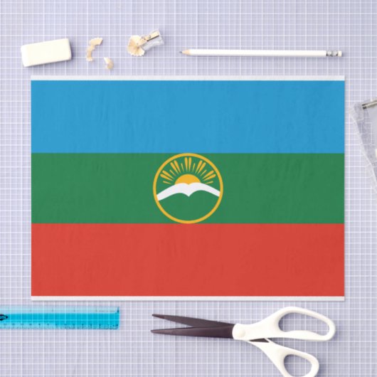 Papier Mousseline Drapeau Karachay Cherkessia (Artisanat)