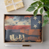 Papier Mousseline Drapeau Lion et américain (Cadeau)