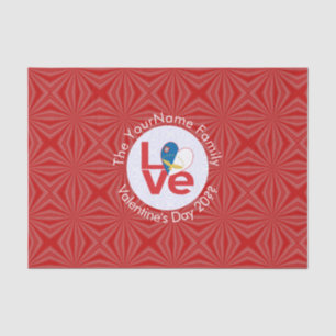 Papier Mousseline Drapeau LOVE Azores Rouge Personnalisé