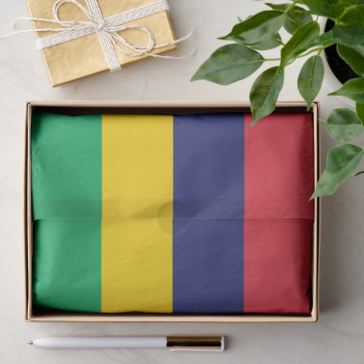 Papier Mousseline Drapeau Maurice (Cadeau)