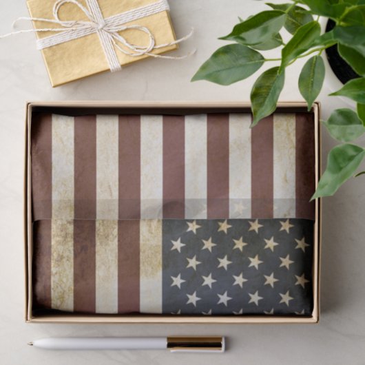 Papier Mousseline Drapeau patiné (Cadeau)
