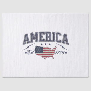 Papier Mousseline Drapeau patriotique américain USA Est 1776 4 juill