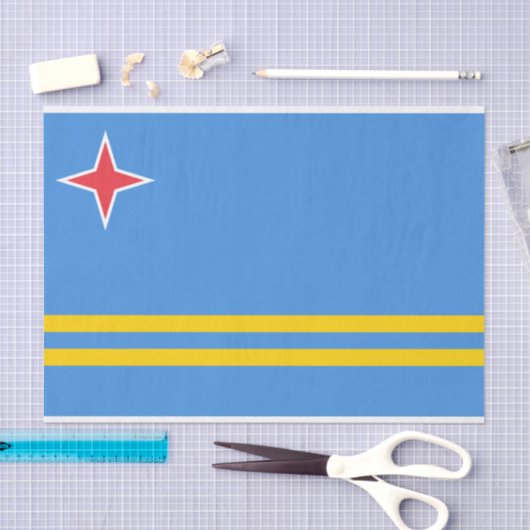 Papier Mousseline Drapeau Patriotique Aruba (Artisanat)