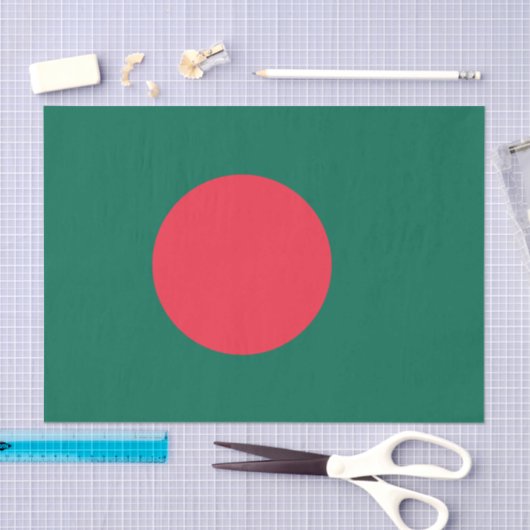 Papier Mousseline Drapeau patriotique bangladais Tissu Papier (Artisanat)