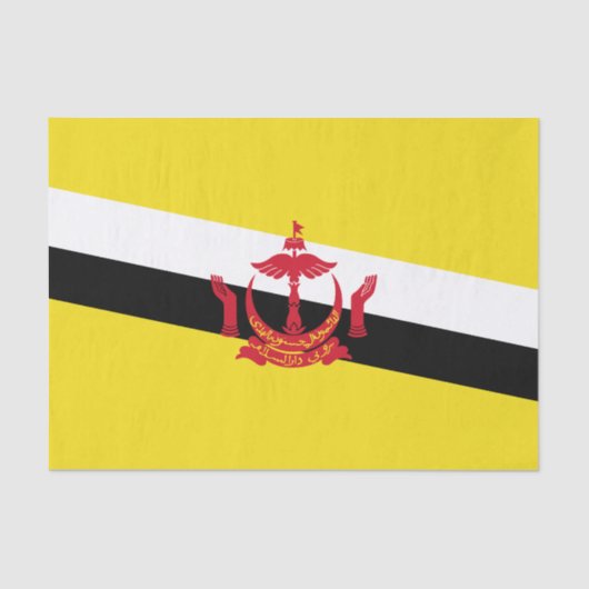 Papier Mousseline Drapeau patriotique Brunei papier de tissus (Recto)