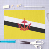 Papier Mousseline Drapeau patriotique Brunei papier de tissus (Artisanat)