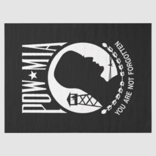 Papier Mousseline Drapeau POW MIA : Soldats disparus de la guerre du