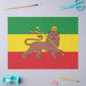 Papier Mousseline Drapeau rastafarien d'Ethiopie Lion de Juda (Artisanat)
