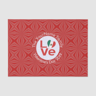 Papier Mousseline Drapeau Red LOVE mexicain personnalisé