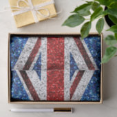 Papier Mousseline Drapeau rouge bleu blanc brillant parties scintill (Cadeau)