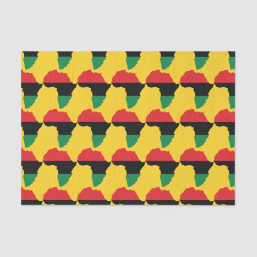 Papier Mousseline Drapeau rouge, noir et vert de l'Afrique (Recto)