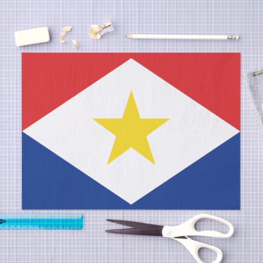 Papier Mousseline Drapeau Saba (Artisanat)