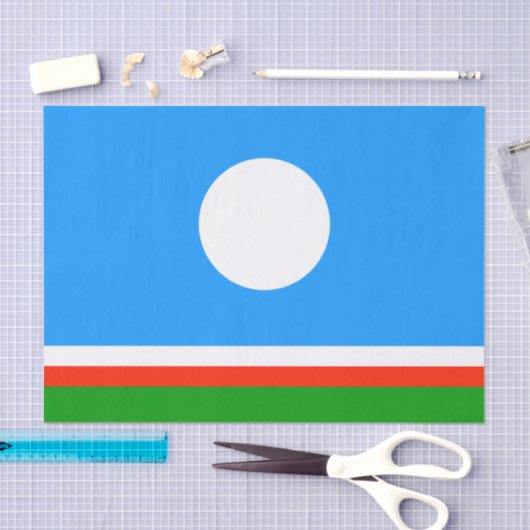 Papier Mousseline Drapeau Sakha (Artisanat)