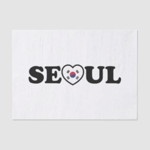 Papier Mousseline Drapeau Seoul Love Heart Taegeukgi