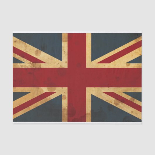 Papier Mousseline Drapeau souillé d'Union Jack R-U (Recto)