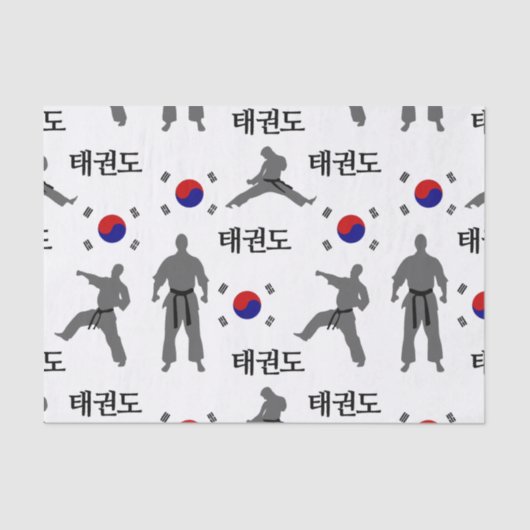 Papier Mousseline Drapeau sud-coréen de Taekwondo 태 d'art martial 권 (Recto)