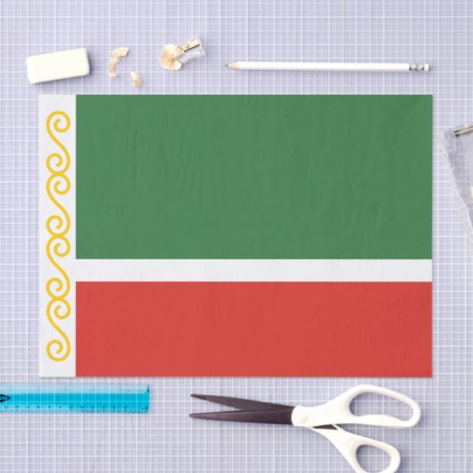 Papier Mousseline Drapeau tchétchène (Artisanat)