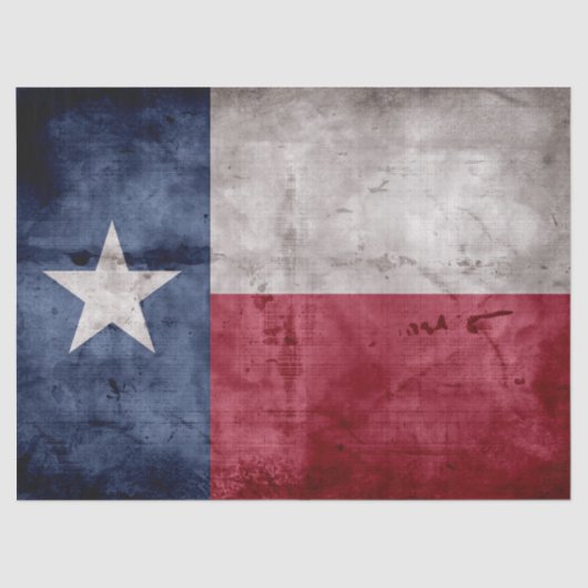 Papier Mousseline Drapeau vintage patiné d'état du Texas (Recto)
