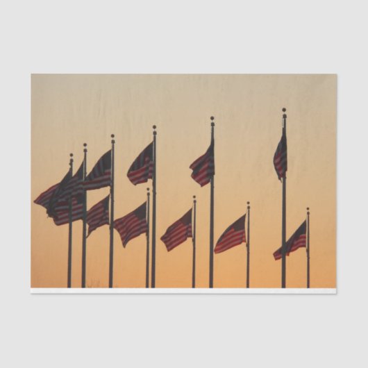 Papier Mousseline Drapeaux au coucher du soleil American Patriotic U (Recto)