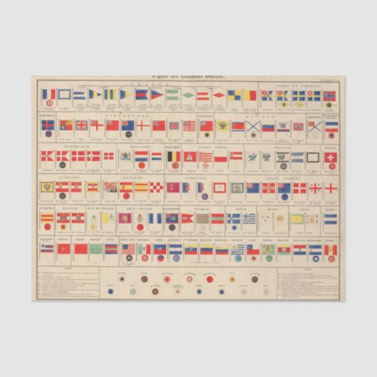 Papier Mousseline Drapeaux, insignes (Recto)