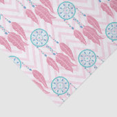 Papier Mousseline Dreamcatcher Bohème Turquoise Pink perlé Chevron (Détail)