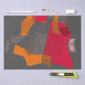 Papier Mousseline Dreamy Egyptian Collage - Red Orange Grey (Artisanat)