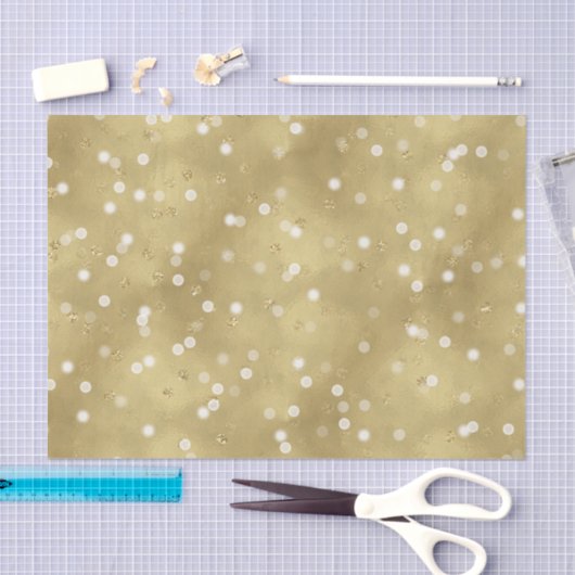 Papier Mousseline Dreamy Gold Bokeh Confetti (Artisanat)