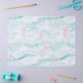 Papier Mousseline Dreamy Watercolor Jellyfish Ocean Pattern (4) (Artisanat)
