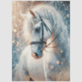 Papier Mousseline Dreamy White Horse Sparkly Art Decoupage (Recto)