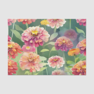 Papier Mousseline Dreamy Zinnia Flowers