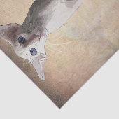 Papier Mousseline Drôle Cartoon Chat Aquarelle (Détail)