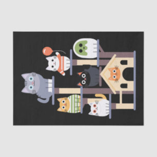 Papier Mousseline Drôle Cat Horror Movies mignon Halloween Cat Kitty