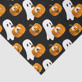Papier Mousseline Drôle Citrouilles d'Halloween et fantôme (Détail)