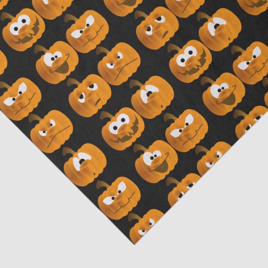 Papier Mousseline Drôle Citrouilles Halloween (Détail)