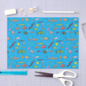 Papier Mousseline Drôle des créatures marines dessin motif (Artisanat)