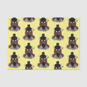 Papier Mousseline Drôle dessin animé de bison de buffle