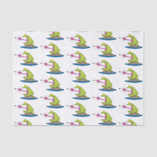 Papier Mousseline Drôle dessin animé de grenouille et mouche