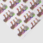 Papier Mousseline Drôle dessin animé de poulets de tricot (Détail)