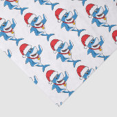 Papier Mousseline Drôle dessin animé de requin de Noël (Détail)