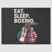 Papier Mousseline Drôle Manger Dormir Répéter Boxe (Recto)